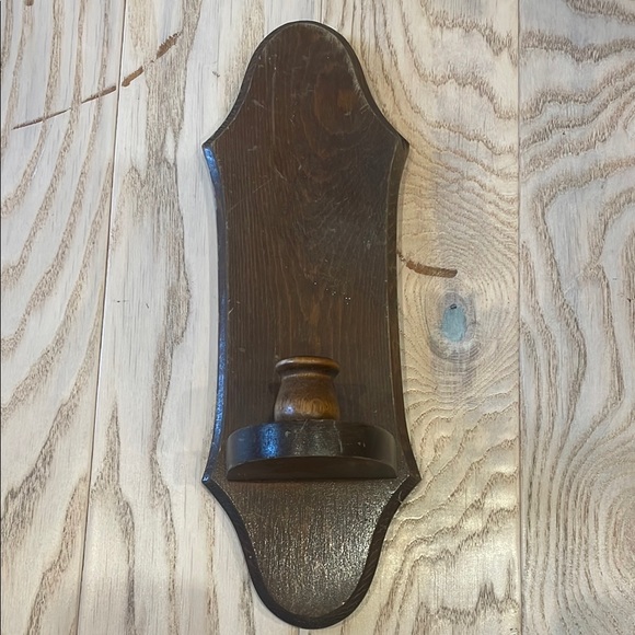 Vintage Wooden Wall Sconce dark wood - Picture 1 of 3